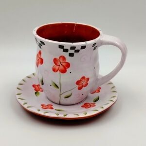 Bella Casa Mug/Plate Teacup floral design 14 oz by Ganz